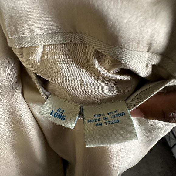 Joseph & Feiss Silk Blazer Sport Coat Men 42L Tan Classic Formal Business Prep - Picture 4 of 16